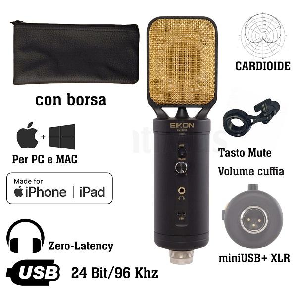 PROEL Eikon Microfono condensatore recording studio con porta usb CM14 USB